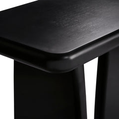 Console Table, Black Manufactured Wood with Triple Pedestal Base
