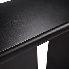 Console Table, Black Manufactured Wood with Triple Pedestal Base