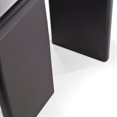Console Table, Black Manufactured Wood with Triple Pedestal Base