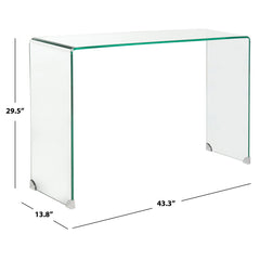 Console Table, Clear Glass with Glass Frame Base, 44 in Wide