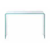 Console Table, Clear Glass with Glass Frame Base, 44 in Wide