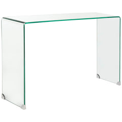 Console Table, Clear Glass with Glass Frame Base, 44 in Wide