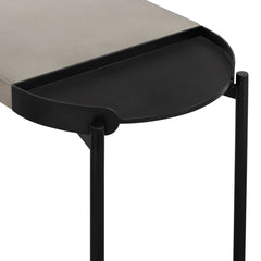 Console Table, Concrete Top, Metal Cross-Leg Base, 47 Inch Wide