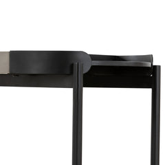 Console Table, Concrete Top, Metal Cross-Leg Base, 47 Inch Wide