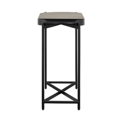 Console Table, Concrete Top, Metal Cross-Leg Base, 47 Inch Wide