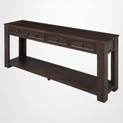 Console Table, Espresso Solid and Engineered Wood with Four Drawers