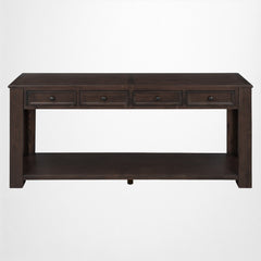Console Table, Espresso Solid and Engineered Wood with Four Drawers
