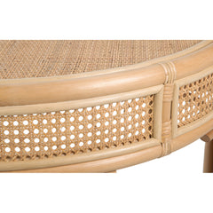 Console Table, Half Moon, Natural Rattan with Three Legs