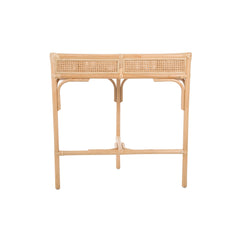 Console Table, Half Moon, Natural Rattan with Three Legs