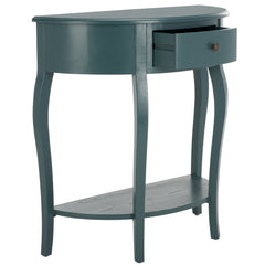 Console Table, Half Moon, Solid Elm Wood, Slate Teal