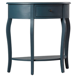 Console Table, Half Moon, Solid Elm Wood, Slate Teal