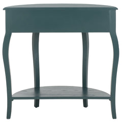 Console Table, Half Moon, Solid Elm Wood, Slate Teal