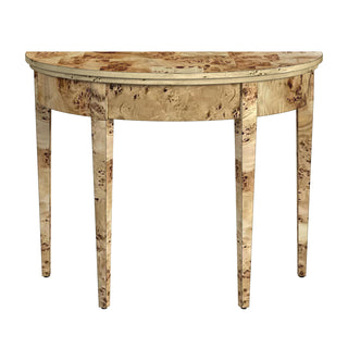 Console Table in Natural Burl with Drawers