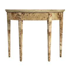 Console Table in Natural Burl with Drawers