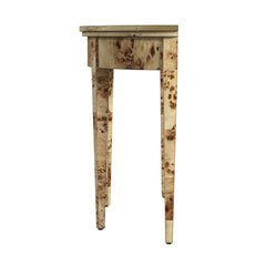 Console Table in Natural Burl with Drawers