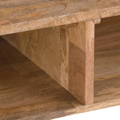 Console Table in Natural Solid Mango Wood with Black Iron Hairpin Legs