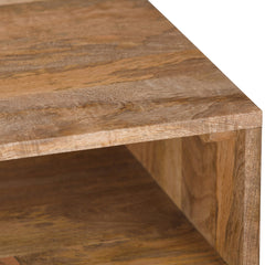 Console Table in Natural Solid Mango Wood with Black Iron Hairpin Legs