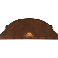 Console Table in Rubberwood with Half-Moon Top and Inlaid Detail