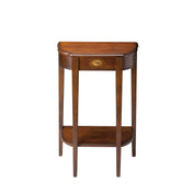 Console Table in Solid and Engineered Wood with Open Shelf, Distressed Olive Ash Burl