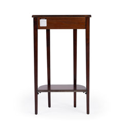Console Table in Solid and Engineered Wood with Open Shelf, Distressed Olive Ash Burl