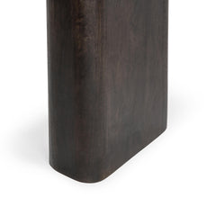 Console Table in Solid Mango Wood with Sled Base, Truffle Roast