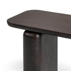 Console Table in Solid Mango Wood with Sled Base, Truffle Roast