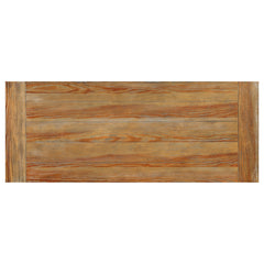Console Table in Solid Pine with Lower Shelf, Weathered Pine
