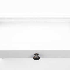 Console Table in White with Two Drawers and Open Shelf