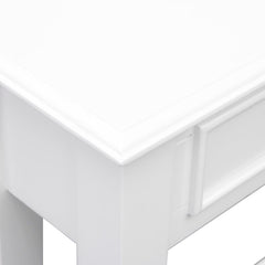 Console Table in White with Two Drawers and Open Shelf