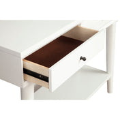 Console Table, Mid-Century, 42 in Wide, White Wood