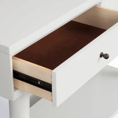 Console Table, Mid-Century, 42 in Wide, White Wood