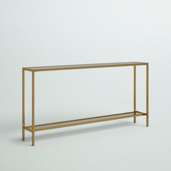 Console Table, Mirrored Glass Top, Iron Base, 60 in Wide