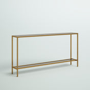 Console Table, Mirrored Glass Top, Iron Base, 60 in Wide