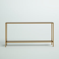Console Table, Mirrored Glass Top, Iron Base, 60 in Wide