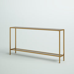 Console Table, Mirrored Glass Top, Iron Base, 60 in Wide