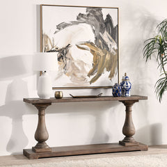 Console Table, Reclaimed Pine in Rustic Brown
