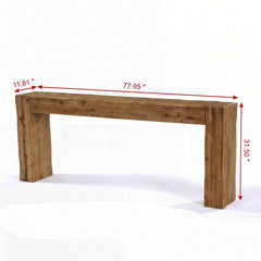 Console Table, Solid Fir Wood in Brown
