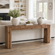 Console Table, Solid Fir Wood in Brown