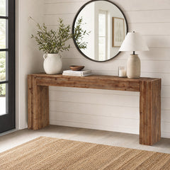Console Table, Solid Fir Wood in Brown