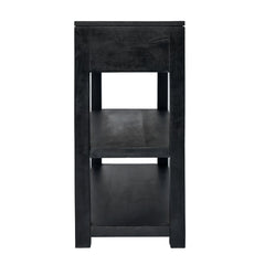 Console Table, Solid Mango Wood, Black, 40 in Wide