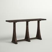 Console Table, Solid Mango Wood in Distressed Dark Brown