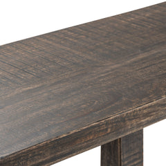 Console Table, Solid Mango Wood in Distressed Dark Brown