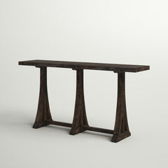 Console Table, Solid Mango Wood in Distressed Dark Brown