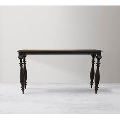 Console Table, Solid Mango Wood with Antique Black Top