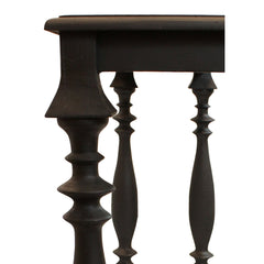 Console Table, Solid Mango Wood with Antique Black Top