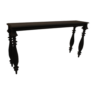Console Table, Solid Mango Wood with Antique Black Top