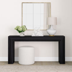 Console Table, Solid Pine, 66 in W, Black