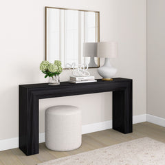 Console Table, Solid Pine, 66 in W, Black