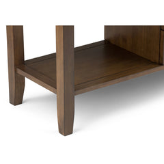 Console Table, Solid Pine with Four Drawers in Rustic Natural Aged Brown
