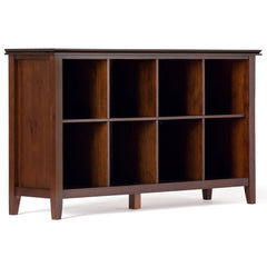 Console Table, Solid Pine Wood with Four Legs, Russet Brown